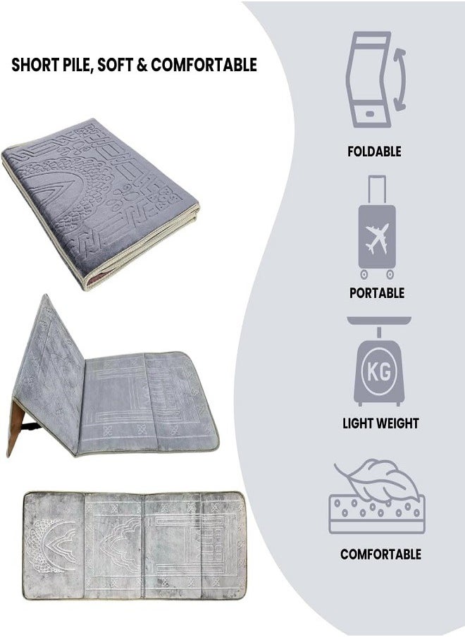 Generic - Muslim Prayer Rug Islamic Prayer Mat Back Support Thick Padded Islam Janamaz for Women and Men Soft Foldable Travel Sajadah Carpet - Image 1