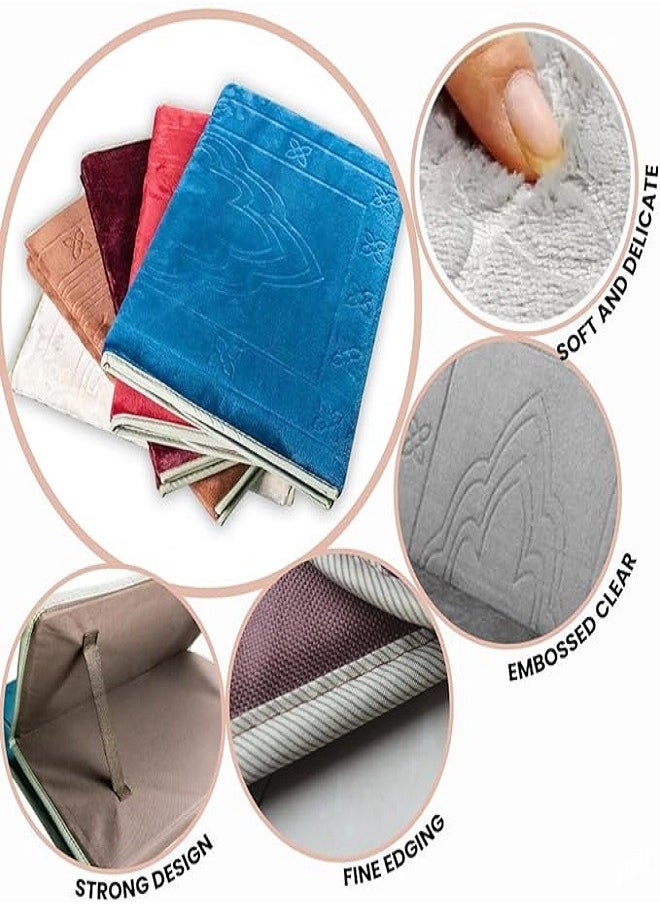 Generic - Muslim Prayer Rug Islamic Prayer Mat Back Support Thick Padded Islam Janamaz for Women and Men Soft Foldable Travel Sajadah Carpet - Image 1