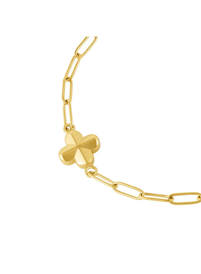 Police  Graceleaf Gold Plated Stainless Steel Paperclip Chain Bracelet for Women for Women | Best Price UAE