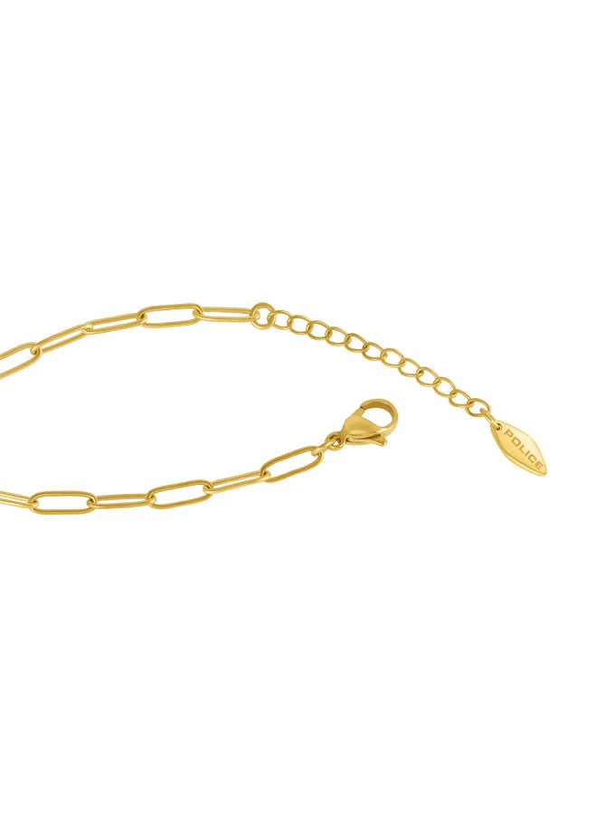 Police  Graceleaf Gold Plated Stainless Steel Paperclip Chain Bracelet for Women for Women | Best Price UAE