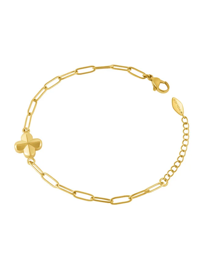 Graceleaf Gold Plated Stainless Steel Paperclip Chain Bracelet for Women