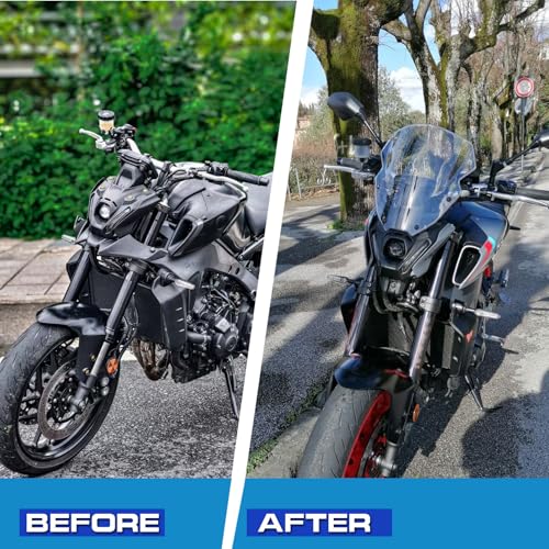 Midimttop Motorcycle MT09 Windshield Fairing Windscreen Screen Viser Visor Wind Deflector fit for Ya&ma&ha MT-09/SP MT 09 SP Accessories 2021-2023 (Black Smoke) - Image 5