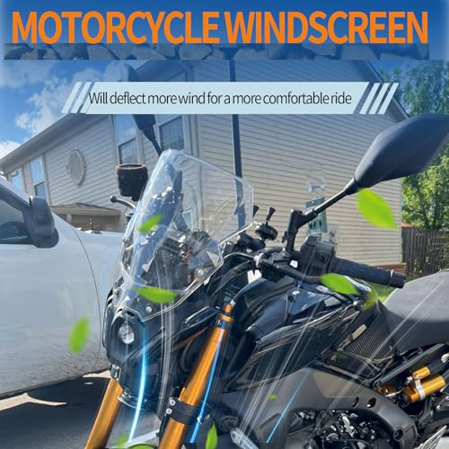 Midimttop Motorcycle MT09 Windshield Fairing Windscreen Screen Viser Visor Wind Deflector fit for Ya&ma&ha MT-09/SP MT 09 SP Accessories 2021-2023 (Black Smoke) - Image 4