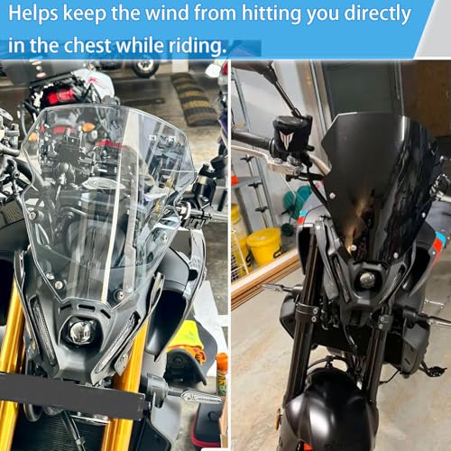 Midimttop Motorcycle MT09 Windshield Fairing Windscreen Screen Viser Visor Wind Deflector fit for Ya&ma&ha MT-09/SP MT 09 SP Accessories 2021-2023 (Black Smoke) - Image 3