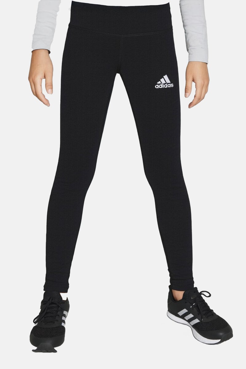 Adidas Kids Girl Pull On Brand Logo Outdoor Leggings, Black - Image 1
