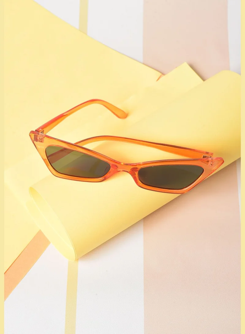 Haute Sauce Women Black Lens Orange Cateye Sunglasses