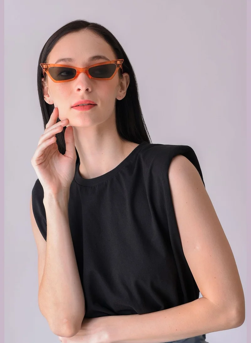 Haute Sauce Women Black Lens Orange Cateye Sunglasses