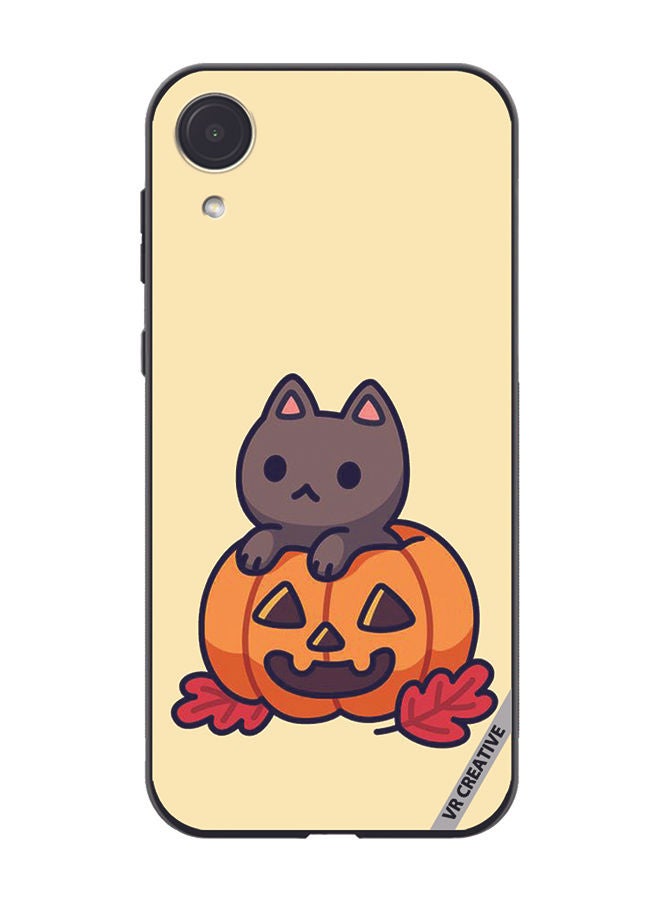 VR CREATIVE Protective Case Cover For Samsung Galaxy A03 Core Cat In A Pumpkin Design Multicolour - Image 1