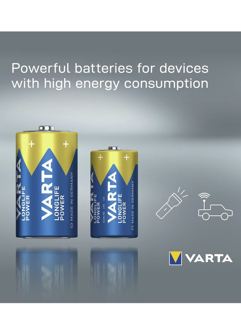 VARTA Battery C Baby, Longlife Power, Alkaline, 1.5 V, Ideal for Computer Accessories, Torch, Camera, Pack of 2 Made in Germany  - Image 3