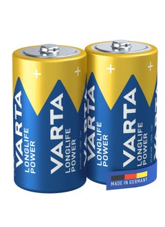 Battery C Baby, Longlife Power, Alkaline, 1.5 V, Ideal for Computer Accessories, Torch, Camera, Pack of 2 Made in Germany