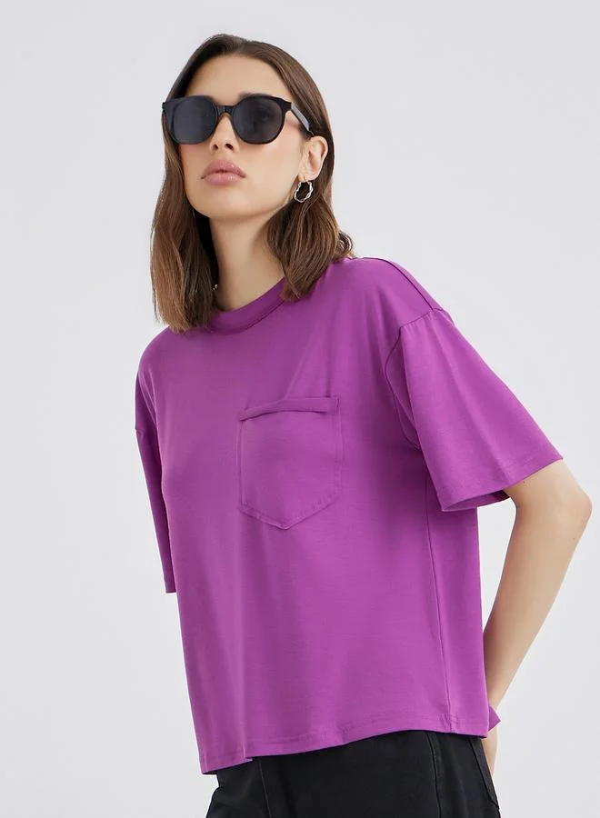 Take Two Take Two Purple Boxy Fit T-Shirt