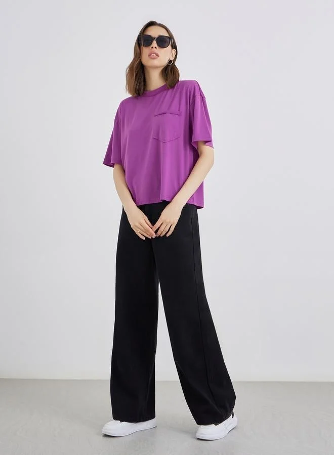 Take Two Take Two Purple Boxy Fit T-Shirt