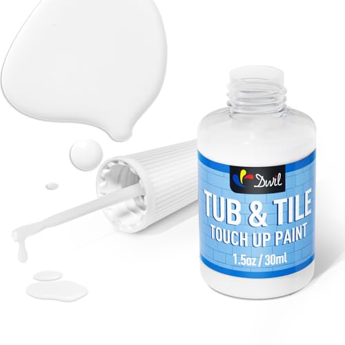 DWIL Tub and Tile Paint, White Touch Up Paint for Porcelain, Scratches, Cracks and Spots on Tile, Porcelain Repair Kit for Bathtub, Sinks, Enamel and Toilets, 1.5 Fl Oz(White) - Image 1