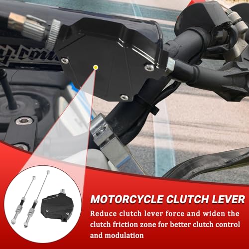 AICARS Motorcycle Clutch Lever Cable Kit CNC Aluminum Clutch Economizer with Cable Universal Easy Pull Clutch Lever Black - Image 3