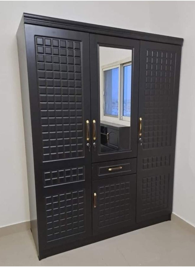 SULSHA "Elegant 3-Door Wenge Wooden Cupboard with Ample Storage Cabinet"  - Image 2