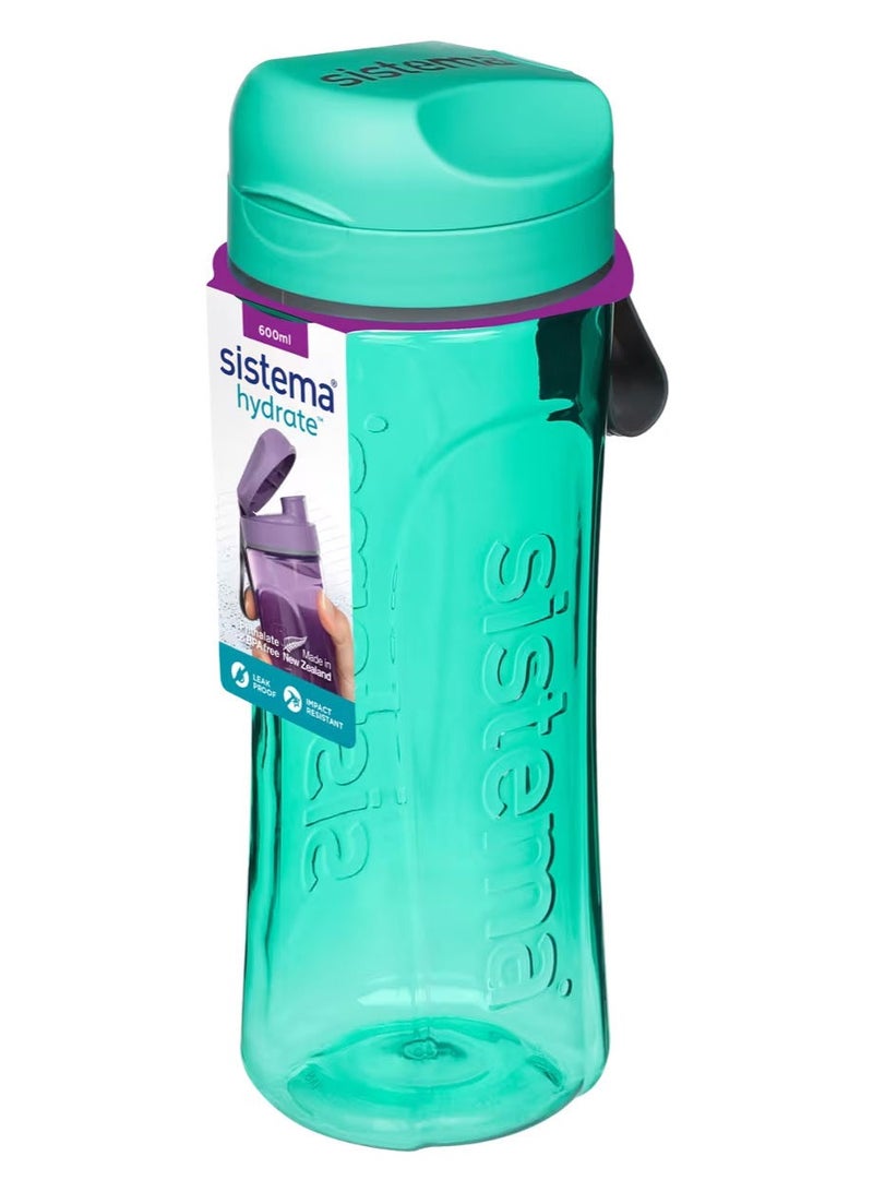 Sistema 600ml Tritan Swift Bottle (Green): Lightweight & Durable - Great for Gym & Fitness Activities - Leakproof, BPA-Free & Easy to Clean , Made In New Zealand - Image 3