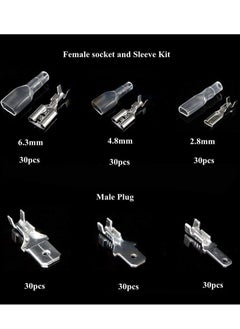 KASTWAVE 270 Pieces Quick Connector Male Bus Spade Connector Crimp Terminal Assortment Kit, 2.8/4.8/6.3mm Spade Quick Disconnect Connector Kit for Electrical Wiring Car Audio Speakers  - Image 3