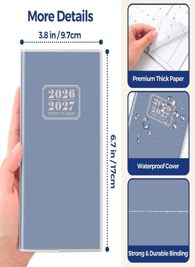 SKYDUE Pocket Calendar 2026-2027, Monthly Planner Jan 2026- Dec 2027 for Purse, 6.7" x 3.7" 2 Year Small Pocket Planner, Compact Design with Plastic Sleeve Blue - Image 5