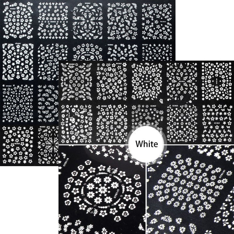 Tazimi 4500 Pieces Flowers Nail Stickers Kit 90 Sheets 3D Mini Nail Art Stickers Black White Colorful Various Patterns Flower Decals Self-Adhesive False Sticker for Women DIY Decor Birthday Party Favors Gift - Image 4