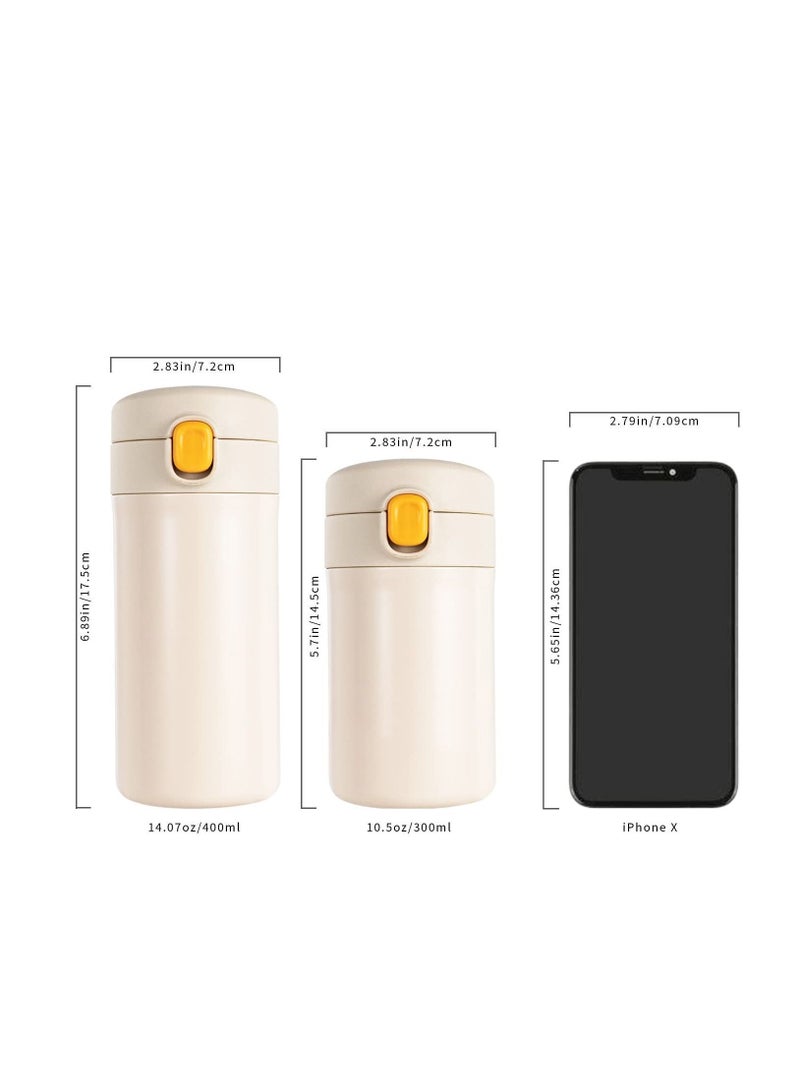 Y&D Travel Coffee Mug, Mini Insulated Water Bottle 10 oz with Spout Lid, Leak Proof Tumbler for Kids and Women Keep 12H Piping Hot 24H Cold, Eco-Friendly Reusable Cup Coffee, Tea(White)  - Image 5