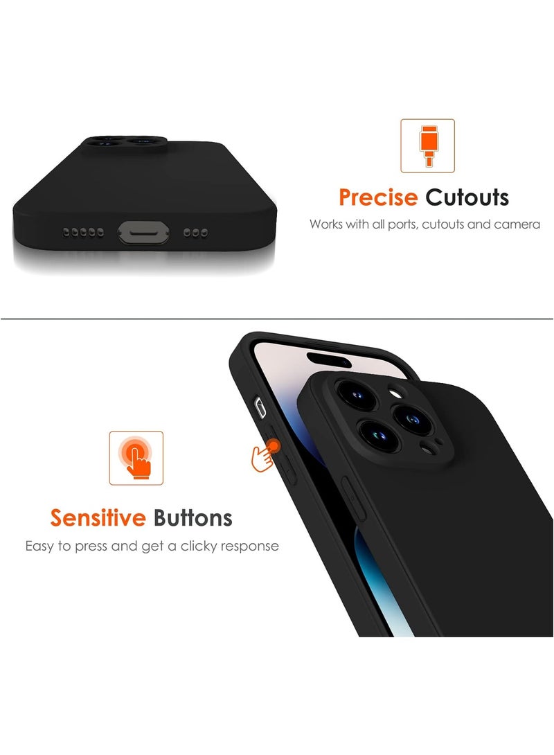 ELTRAZONE Camera Protection Case for iPhone 14 Pro 6.1" [Military Grade Shockproof], 1 Phone Case + 2 Tempered Glass Screen Protector, 3 in 1 Protective Back Slim Cover-Black - Image 5