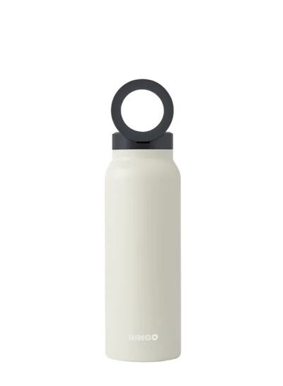Ringo Water Bottle + Free Magnetic Booster Ring | Stainless Steel Hydration Bottle w/ Integrated MagSafe Phone Mount, 12Hrs Hot/24Hrs Cold, BPA-Free, Works w/ All Devices Android & iOS - Ivory 24Oz
