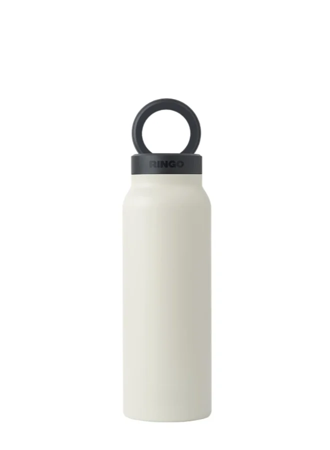 Ringo Water Bottle + Free Magnetic Booster Ring | Stainless Steel Hydration Bottle w/ Integrated MagSafe Phone Mount, 12Hrs Hot/24Hrs Cold, BPA-Free, Works w/ All Devices Android & iOS - Ivory 24Oz