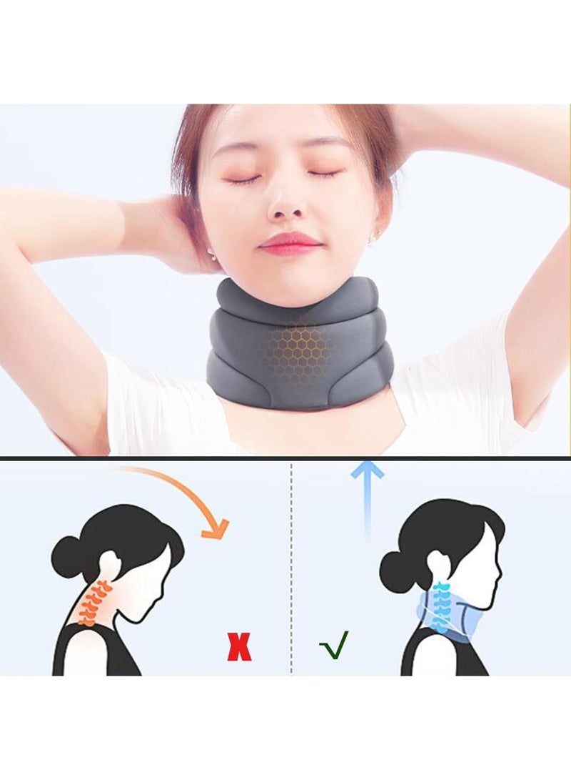 SOLARAE Cervicorrect Neck Brace for Snoring Relief - 2024 Upgraded, Healthy Lab Co - Cervical Collar, Soft Foam, Neck Pain Support, Wrap & Stabilize - Men, Women (Black) - Image 2