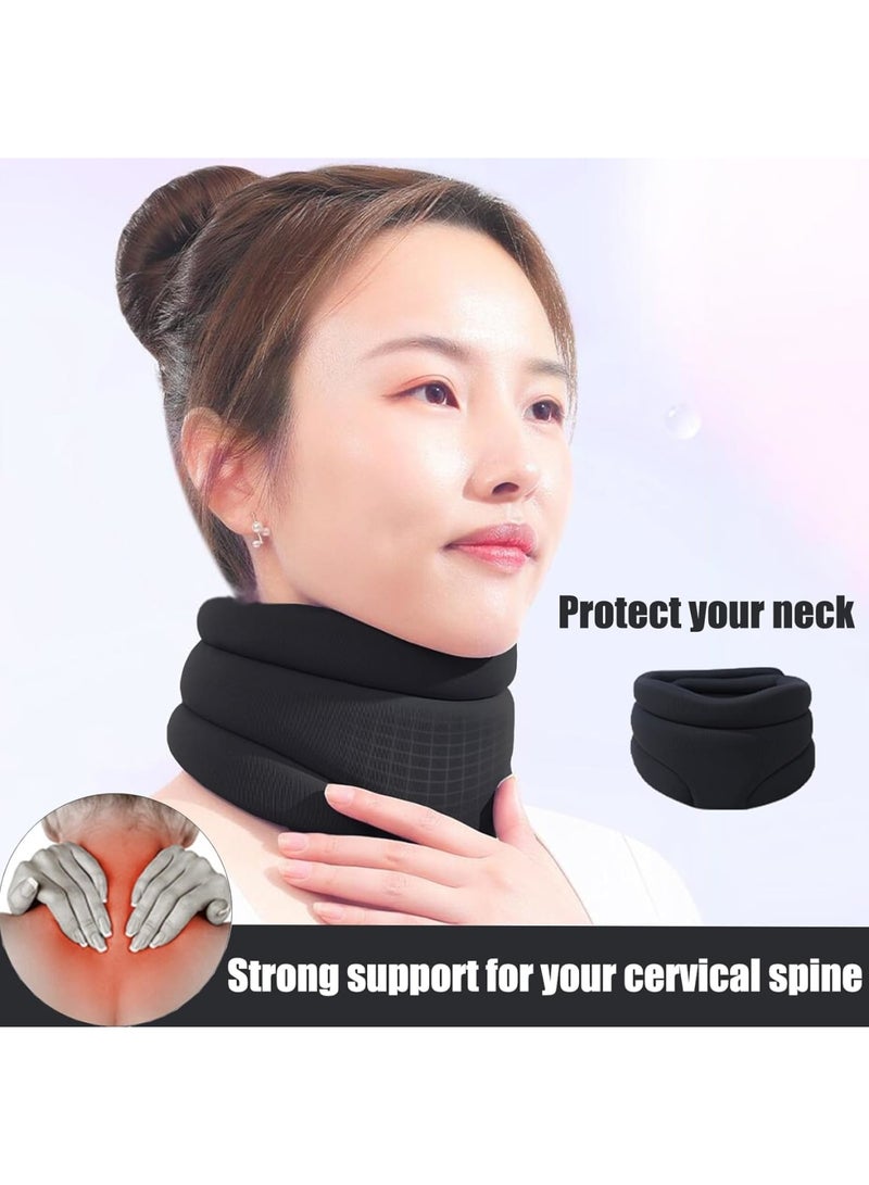 SOLARAE Cervicorrect Neck Brace for Snoring Relief - 2024 Upgraded, Healthy Lab Co - Cervical Collar, Soft Foam, Neck Pain Support, Wrap & Stabilize - Men, Women (Black) - Image 4