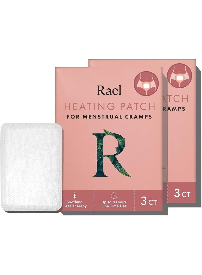 رائيل لاصقات التدفئة العشبية الطبيعية من رايل لعلاج تقلصات الدورة الشهرية - 6 قطع (عبوة من قطعتين) - راحة سريعة من الحرارة بزيوت الورد والليمون والياسمين - رقيقة للغاية، غير ظاهرة، للعناية بتقلصات الدورة الشهرية للنساء - Image 1
