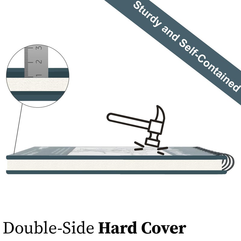 Fuxi مجموعة دفاتر رسم 5.5" × 8.5"، دفتر رسم حلزوني علوي، 2 عبوات 100 ورقة لكل منها (68lb/100gsm)، دفتر رسم فني خالي من الحمض للرسم والكتابة للمبتدئين والفنانين - Image 2