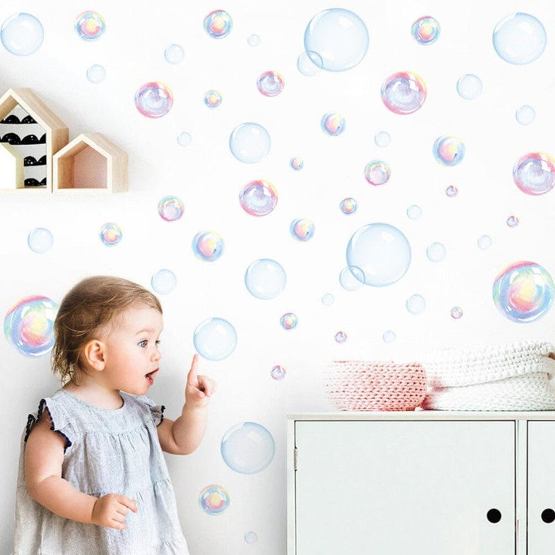 Uonlytech Bubble Wall Decal Stickers, Under The Sea Birthday Party Decor Colour Bubble Ocean Background Water Bath Decor for Mermaid Baby Shower - Image 3