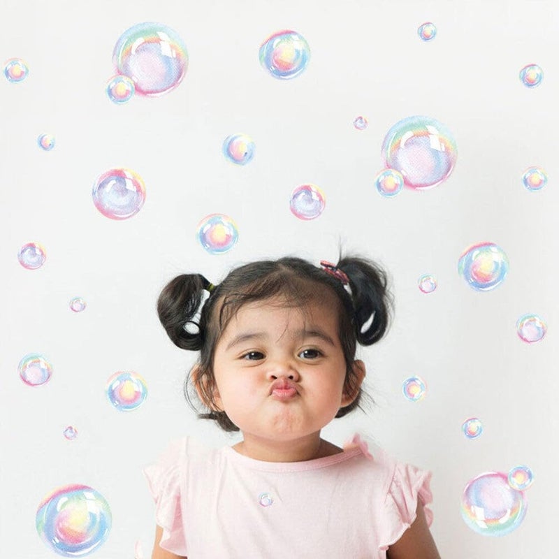 Uonlytech Bubble Wall Decal Stickers, Under The Sea Birthday Party Decor Colour Bubble Ocean Background Water Bath Decor for Mermaid Baby Shower - Image 4