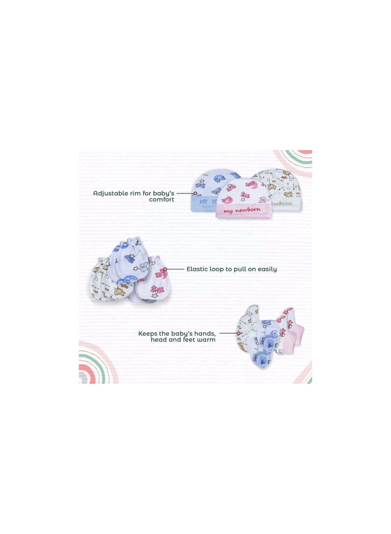 ماي نيو بون قفازات وقبعات وجوارب قطنية للأطفال حديثي الولادة - Image 2