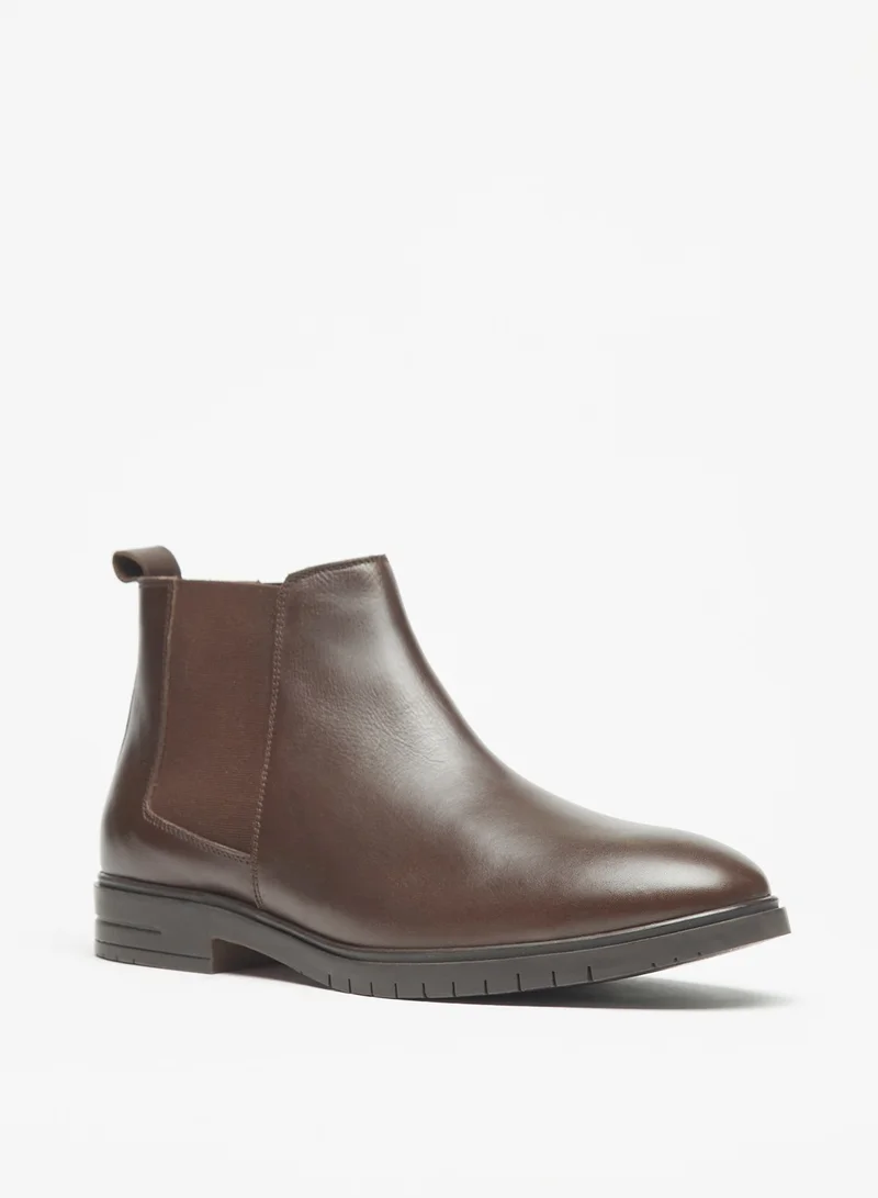 LBL by Shoexpress Men Solid Slip-On Chelsea Boots with Pull Tabs