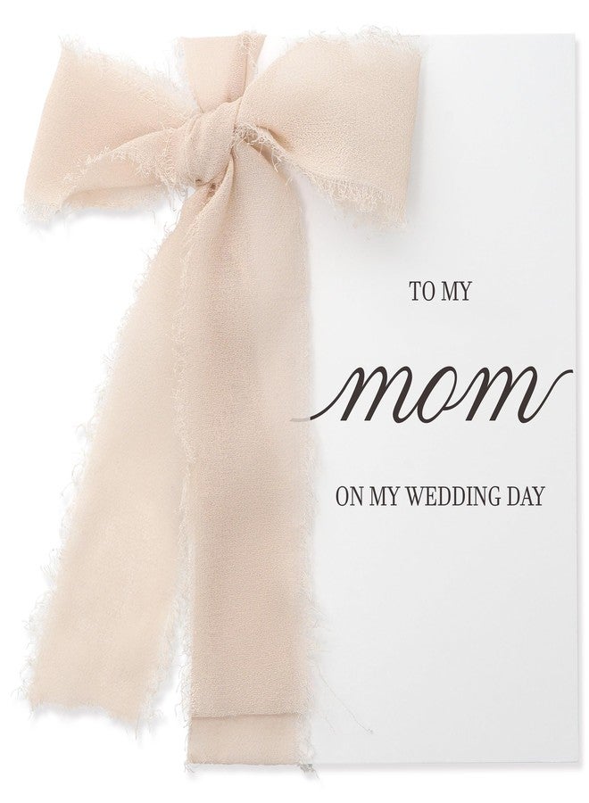 SEEBERY Wedding Day Card for Mom with a Champagne Ribbon -To MyMother on My Wedding Day, Mother of the Bride or Groom Gift, Sentimental Thank You Card from Daughter or Son - Image 1
