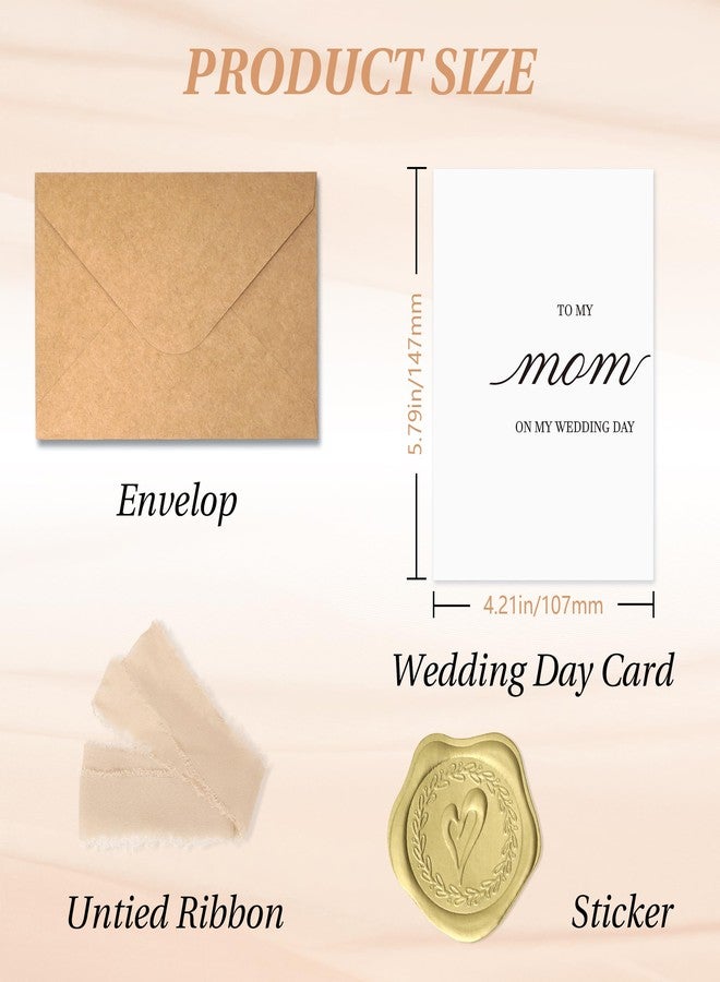 SEEBERY Wedding Day Card for Mom with a Champagne Ribbon -To MyMother on My Wedding Day, Mother of the Bride or Groom Gift, Sentimental Thank You Card from Daughter or Son - Image 2