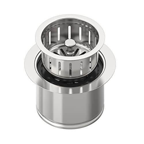 BOTEMY Extended Garbage Disposal Flange Basket Strainer Stopper Deep 304 Stainless Steel Kitchen Sink Flange for 312 Inch Standard Sink Drain Hole Polished Deep Sink Disposal Stopper