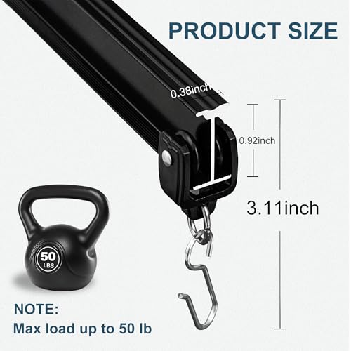 MaKefeile Flexible Ceiling Curtains Track Bendable Ceiling Mount Curtain Track for Room Divider Aluminum Curtain Tracks Rail with Hooks Set for Window RV Shower Outdoor Hospital Black 312ft - Image 3