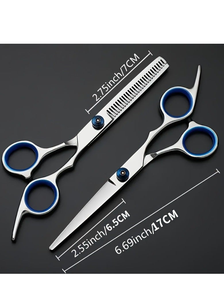 Hair Cutting Scissors Kits,2 Pcs Stainless Steel Hairdressing Shears Set Professional Thinning Scissors For Barber/Salon/Home/Men/Women/Kids/Adults Shear Sets - Image 3
