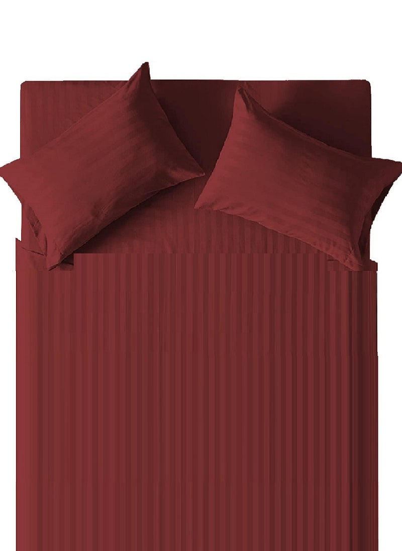 Blueberry - Cotton Queen Striped Fitted Elastic Pack of 3 Bedsheet 180x200+20cm - Image 1