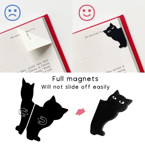 yasest Magnetic Bookmarks - 18 Pieces Assorted Cute Book Markers Clip Set for Teachers Students Book Lovers Reading, for School Office Home Supplies, Kawaii Cat Magnet Page Markers - Image 2