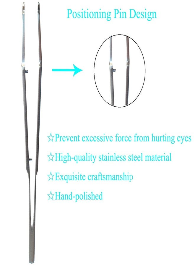 FUNORNAM Meibomian Gland Expressor Professional Forceps Premium Stainless Steel Eyelid Massage Tweezers for Dry Eyes, High Precision Tweezer Tools - Rectangle Tip - Image 3