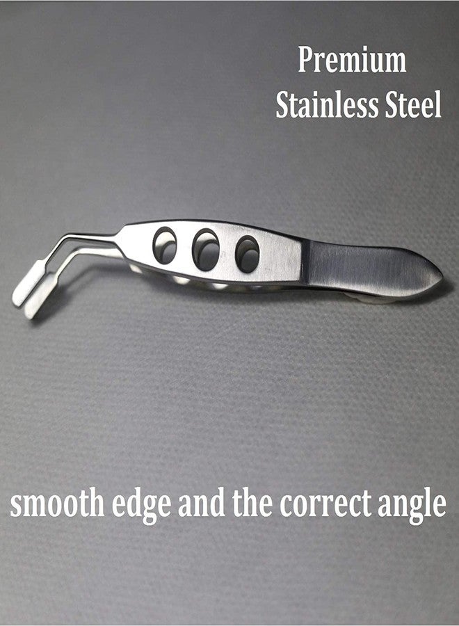 FUNORNAM Meibomian Gland Expressor Professional Forceps Premium Stainless Steel Eyelid Massage Tweezers for Dry Eyes, High Precision Tweezer Tools - Rectangle Tip - Image 2