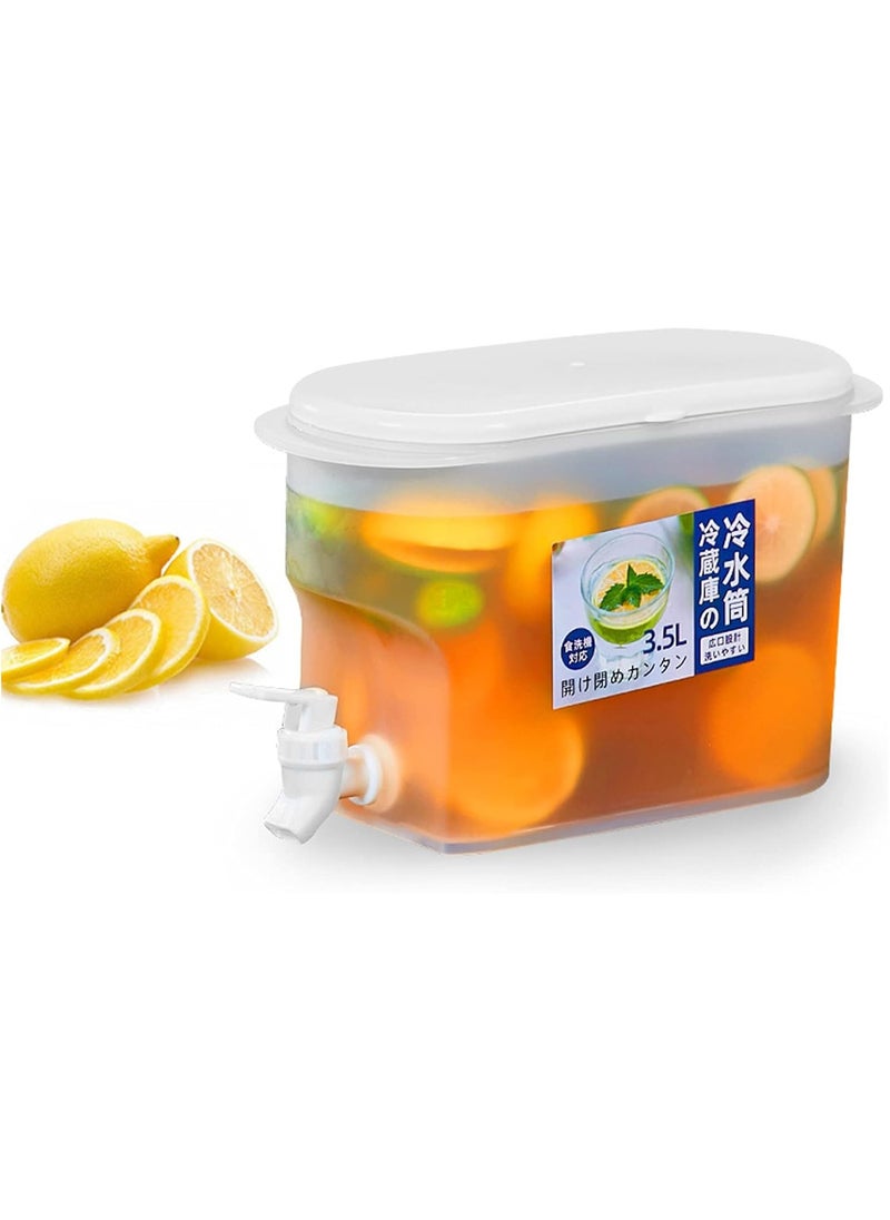 Kimaya - 3.5L Drink Dispenser, Cold Kettle with Faucet in Refrigerator, Beverage Dispenser for Fridge, Milk, Lemonade Dispenser, Juice Containers with Lids for Parties and Dairly Use - Image 1