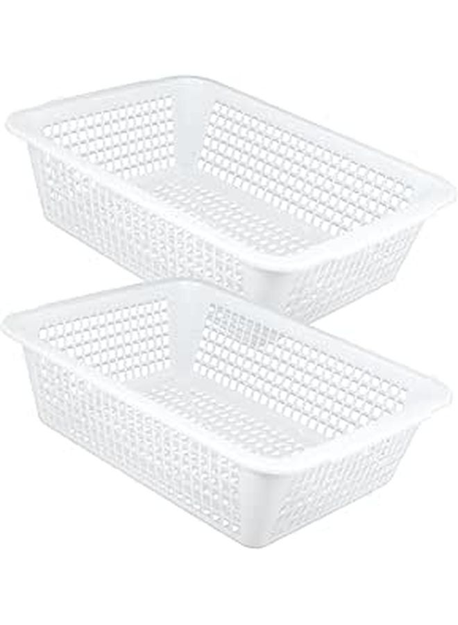 2Pcs Multifunctional File Organizer Basket For Desk Storage Modern Design - Image 1