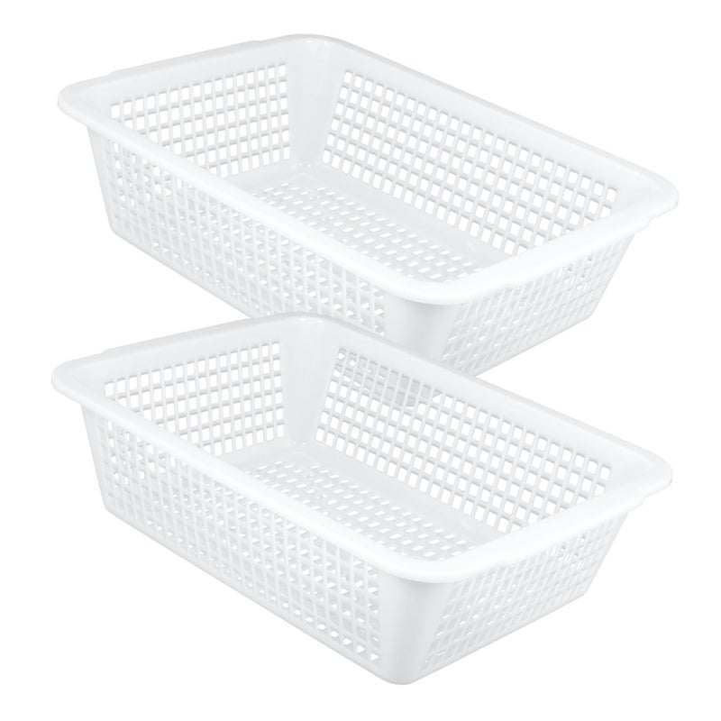 2Pcs Multifunctional File Organizer Basket For Desk Storage Modern Design - Image 2