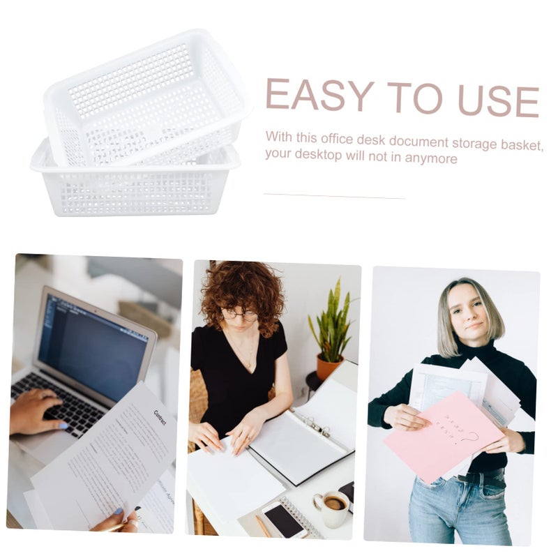 2Pcs Multifunctional File Organizer Basket For Desk Storage Modern Design - Image 3