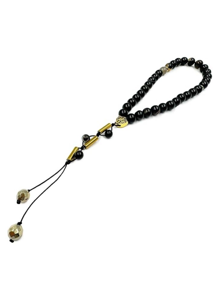 REBUY REBUY Sulemani agate Natural Sulemani Islamic Prayer Rosary Beads Tasbih Tasbeeh 33 beads - Image 1