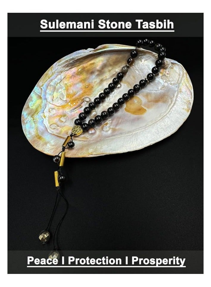 REBUY REBUY Sulemani agate Natural Sulemani Islamic Prayer Rosary Beads Tasbih Tasbeeh 33 beads - Image 2